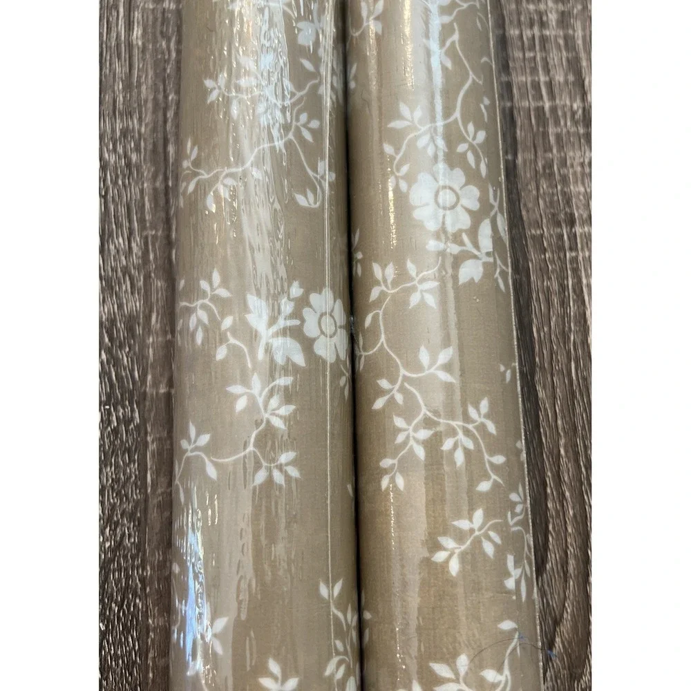 Vintage Floral Rubbermaid Shelf Drawer Liner Adhesive New Almond Floral Lot of 2